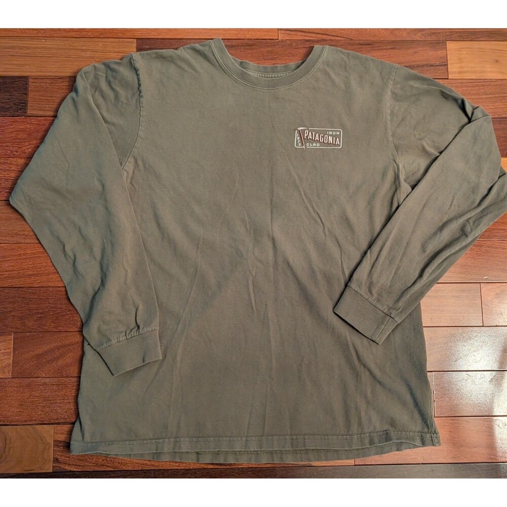 Patagonia Mens Longsleever Tshirt "Ironclad" Olive Size Medium